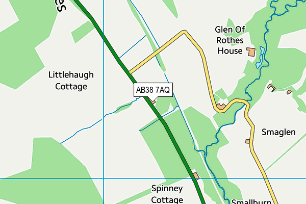 AB38 7AQ map - OS VectorMap District (Ordnance Survey)