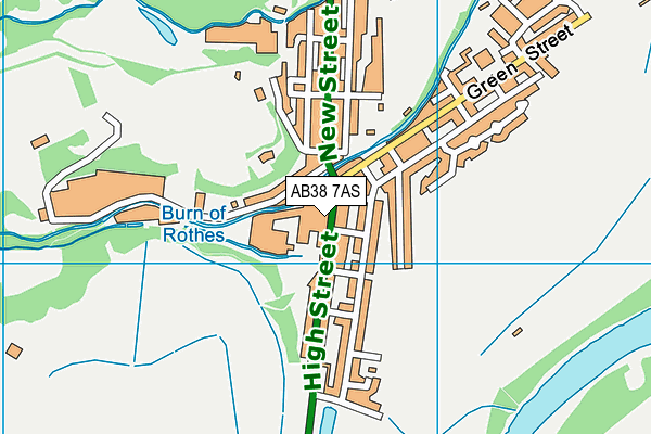 AB38 7AS map - OS VectorMap District (Ordnance Survey)