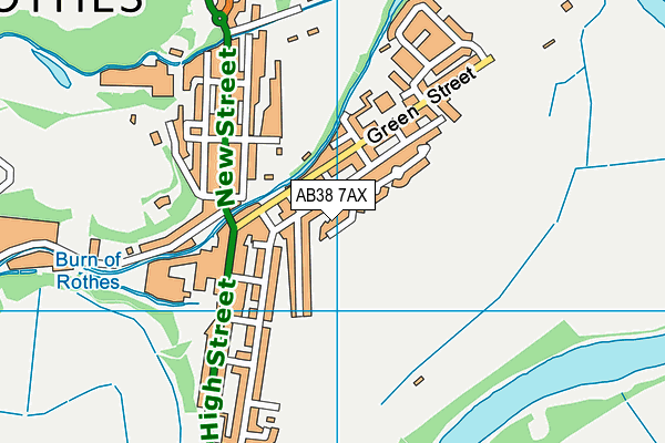 AB38 7AX map - OS VectorMap District (Ordnance Survey)