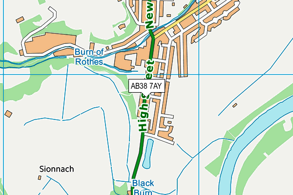 AB38 7AY map - OS VectorMap District (Ordnance Survey)