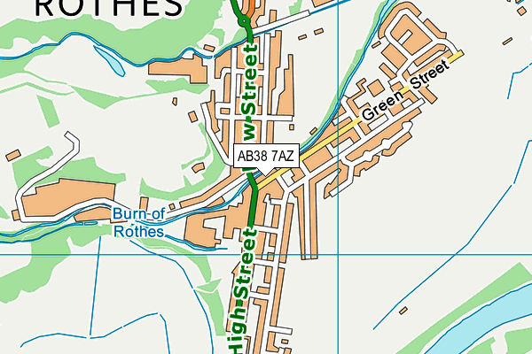 AB38 7AZ map - OS VectorMap District (Ordnance Survey)