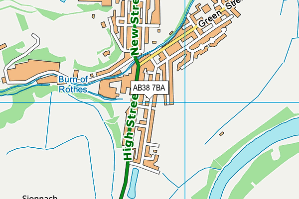 AB38 7BA map - OS VectorMap District (Ordnance Survey)