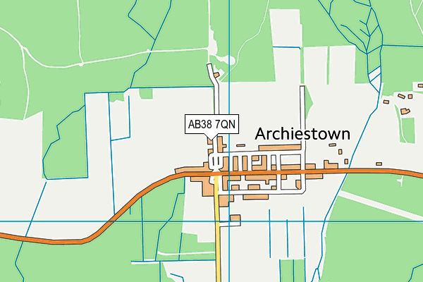 AB38 7QN map - OS VectorMap District (Ordnance Survey)
