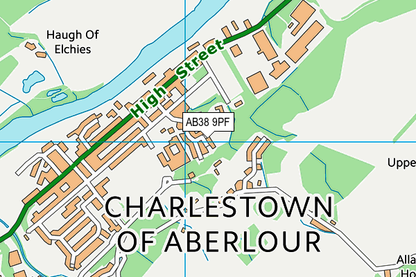 AB38 9PF map - OS VectorMap District (Ordnance Survey)