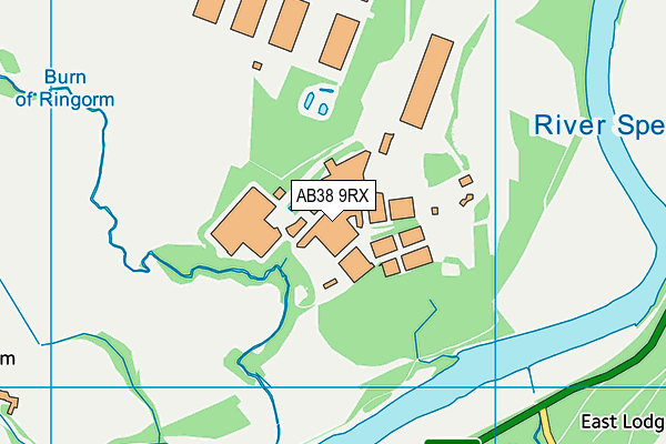 AB38 9RX map - OS VectorMap District (Ordnance Survey)