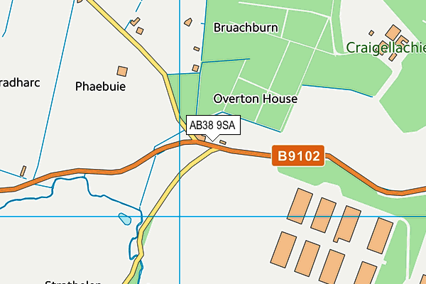 AB38 9SA map - OS VectorMap District (Ordnance Survey)