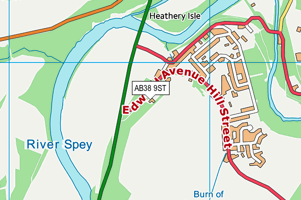 AB38 9ST map - OS VectorMap District (Ordnance Survey)