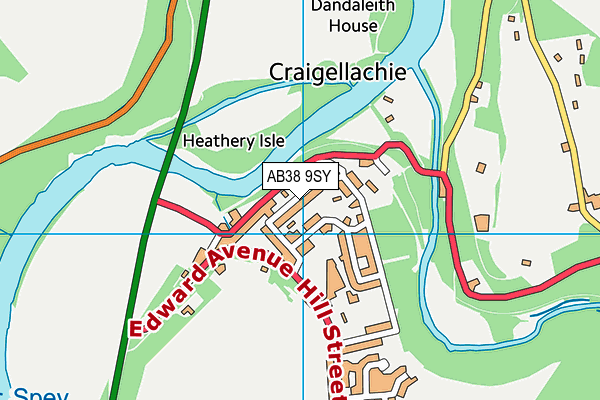 AB38 9SY map - OS VectorMap District (Ordnance Survey)