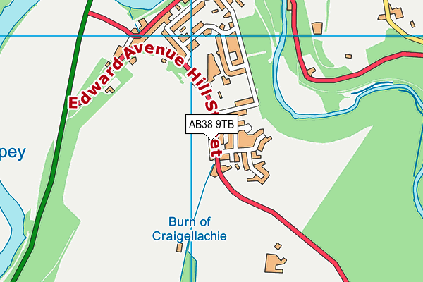 AB38 9TB map - OS VectorMap District (Ordnance Survey)