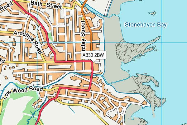 AB39 2BW map - OS VectorMap District (Ordnance Survey)