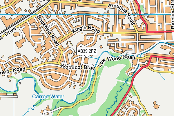 AB39 2FZ map - OS VectorMap District (Ordnance Survey)