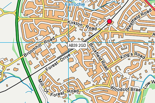 AB39 2GD map - OS VectorMap District (Ordnance Survey)