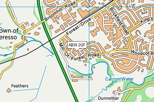 AB39 2GF map - OS VectorMap District (Ordnance Survey)
