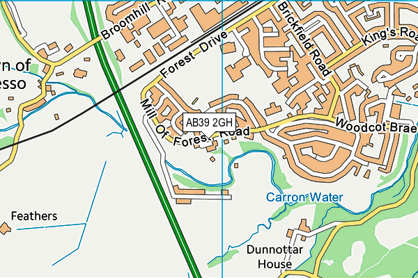 AB39 2GH map - OS VectorMap District (Ordnance Survey)
