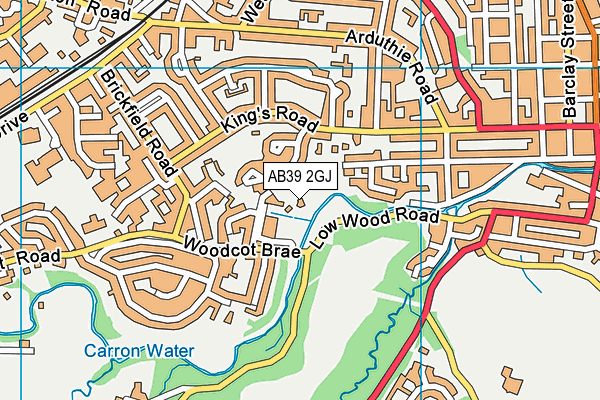 AB39 2GJ map - OS VectorMap District (Ordnance Survey)