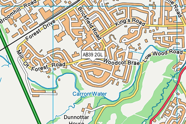AB39 2GL map - OS VectorMap District (Ordnance Survey)