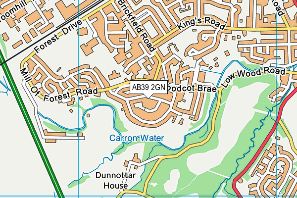 AB39 2GN map - OS VectorMap District (Ordnance Survey)