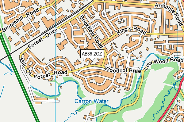 AB39 2GZ map - OS VectorMap District (Ordnance Survey)