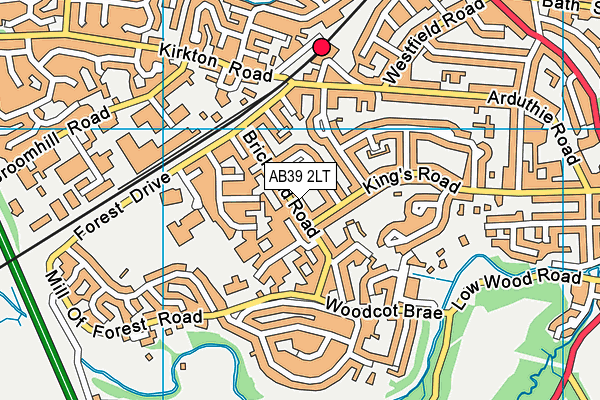 AB39 2LT map - OS VectorMap District (Ordnance Survey)