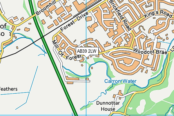 AB39 2LW map - OS VectorMap District (Ordnance Survey)