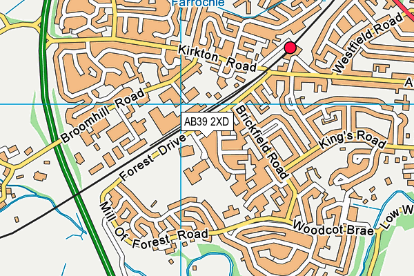 AB39 2XD map - OS VectorMap District (Ordnance Survey)
