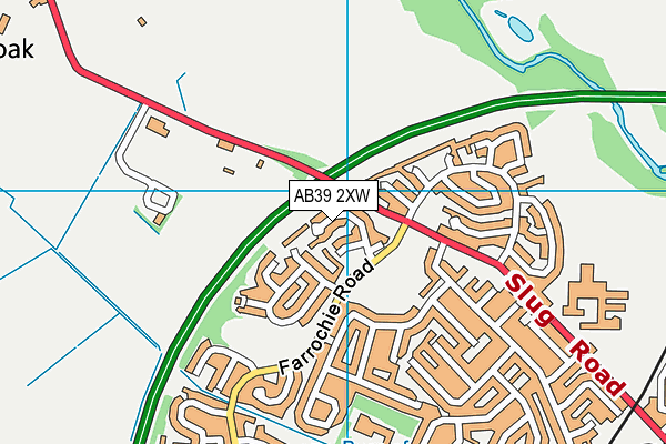 AB39 2XW map - OS VectorMap District (Ordnance Survey)