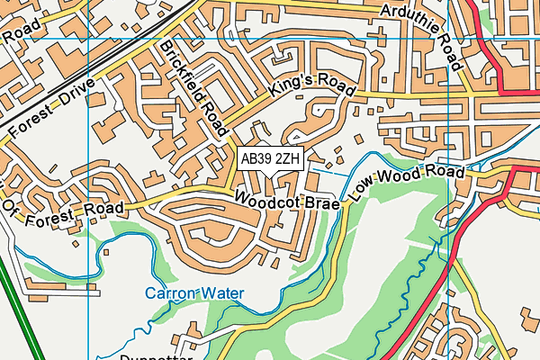 AB39 2ZH map - OS VectorMap District (Ordnance Survey)