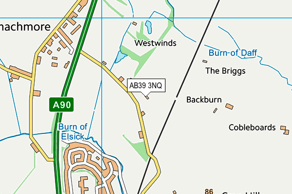 AB39 3NQ map - OS VectorMap District (Ordnance Survey)