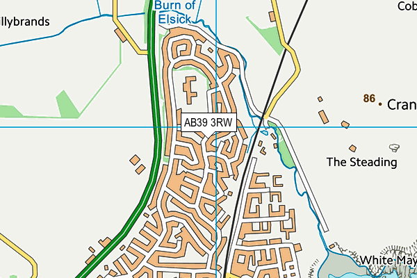 AB39 3RW map - OS VectorMap District (Ordnance Survey)