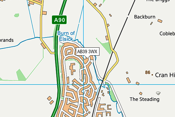 AB39 3WX map - OS VectorMap District (Ordnance Survey)