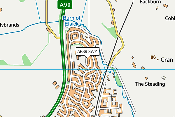 AB39 3WY map - OS VectorMap District (Ordnance Survey)