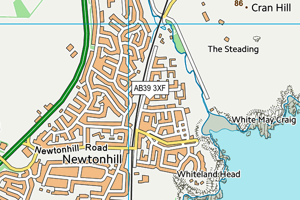 AB39 3XF map - OS VectorMap District (Ordnance Survey)