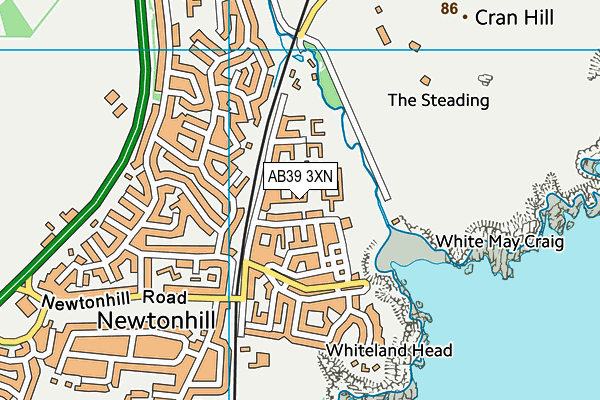 AB39 3XN map - OS VectorMap District (Ordnance Survey)