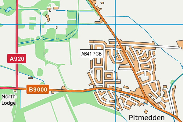 AB41 7GB map - OS VectorMap District (Ordnance Survey)