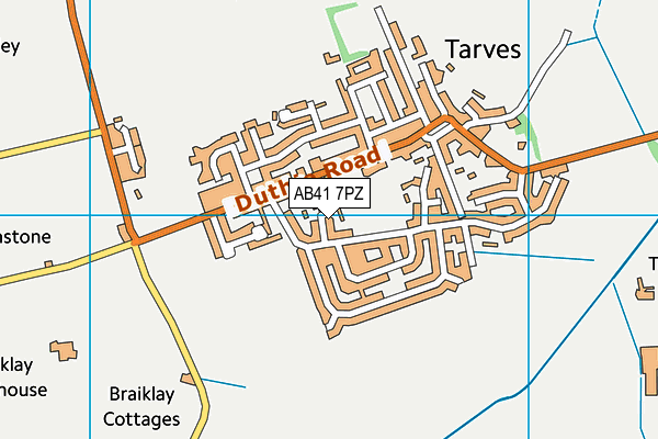 AB41 7PZ map - OS VectorMap District (Ordnance Survey)