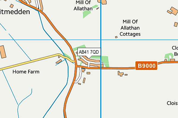 AB41 7QD map - OS VectorMap District (Ordnance Survey)