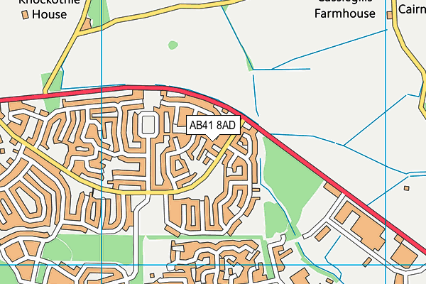 AB41 8AD map - OS VectorMap District (Ordnance Survey)