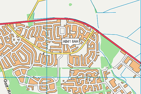 AB41 8AH map - OS VectorMap District (Ordnance Survey)