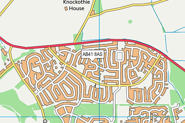 AB41 8AS map - OS VectorMap District (Ordnance Survey)