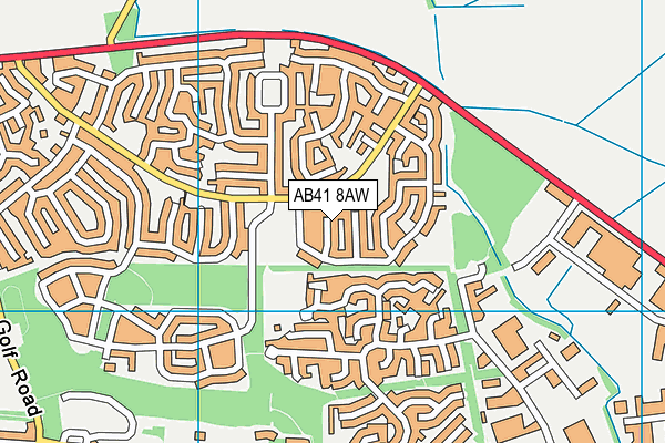 AB41 8AW map - OS VectorMap District (Ordnance Survey)