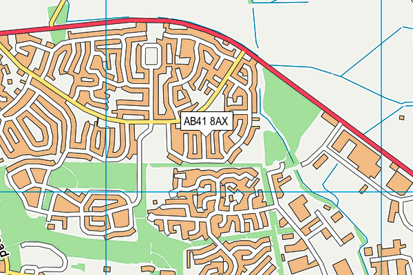 AB41 8AX map - OS VectorMap District (Ordnance Survey)