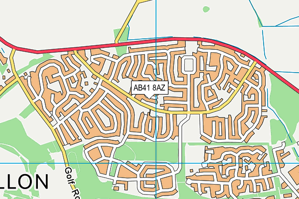 AB41 8AZ map - OS VectorMap District (Ordnance Survey)