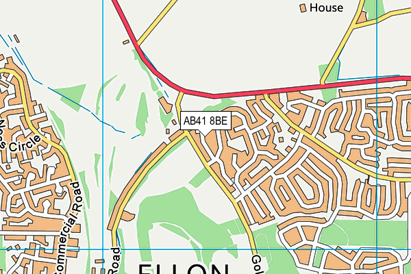 AB41 8BE map - OS VectorMap District (Ordnance Survey)