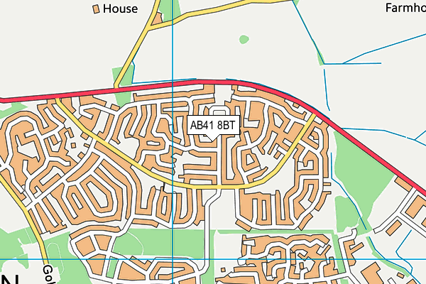 AB41 8BT map - OS VectorMap District (Ordnance Survey)