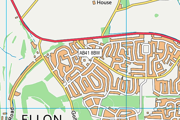 AB41 8BW map - OS VectorMap District (Ordnance Survey)