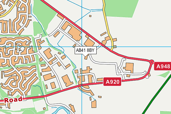 AB41 8BY map - OS VectorMap District (Ordnance Survey)