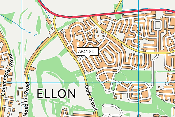 AB41 8DL map - OS VectorMap District (Ordnance Survey)