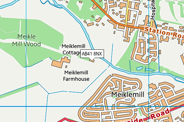 AB41 8NX map - OS VectorMap District (Ordnance Survey)