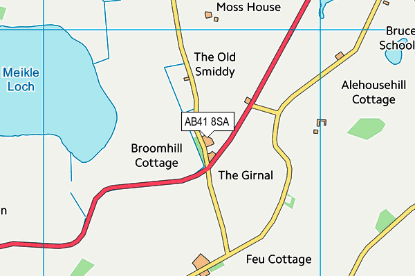 AB41 8SA map - OS VectorMap District (Ordnance Survey)