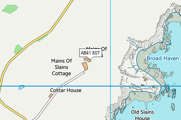 AB41 8ST map - OS VectorMap District (Ordnance Survey)